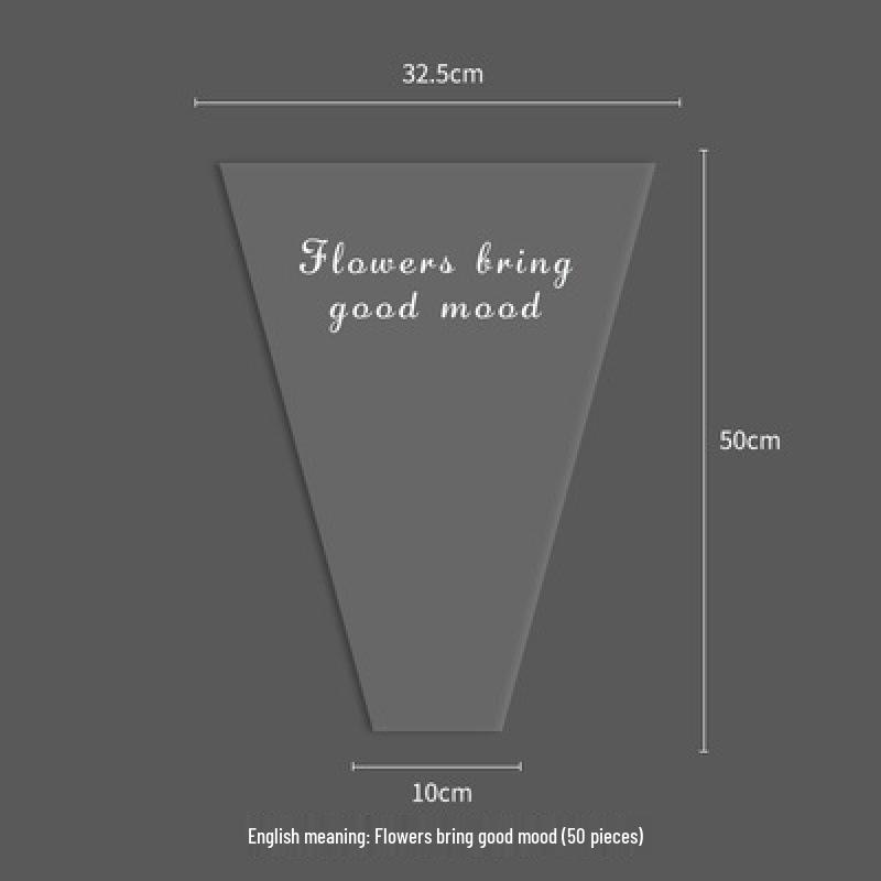 Chinese Style Transparent Floral Packaging Bag - Waterproof Kraft Paper