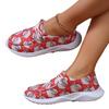 Spring and Autumn New Cartoon Printed Canvas Casual Single Shoes Women's Large Size Flat-soled Single Shoes