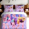 Demon Hunter Sword Kpop Adorable Pastel Girls Design Bedding Set, Perfect for Girls Adults' Bedroom Decoration, Kpop Rummy Sword