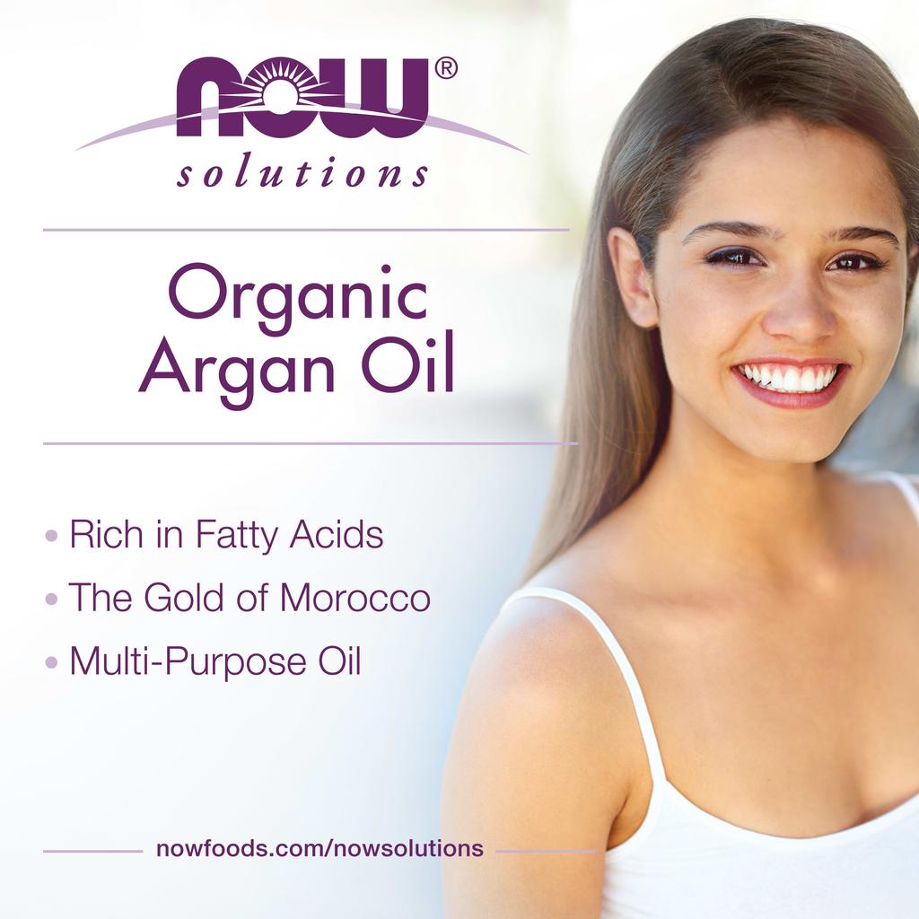 Now Foods Solutions, Certified Organic and 100% Pure Argan Oil, 2 Fl Oz (59 Ml)
