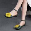 Fashion 2025 Summer New Elegant Flower Design Casual Flat Sandals for Women Retro Fashion Comfortable Versatile Flats Lightweight Pumps
