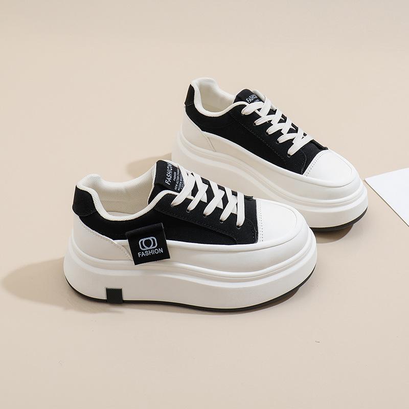 2025 Spring New Korean Version Ins Breathable Little White Shoes Women's Low-top Casual Board Shoes Platform Muffin Shoes Women HB607