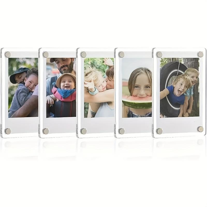 1pcs 3-Inch Photo Frame Magnetic Acrylic Refrigerator Picture Frame Multi-Purpose Magnetic Picture Frame for Photo Paper