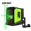 2-lines Green Beam Laser Level with Horizontal and Vertical Cross Line Self Leveling, Outdoor Pulse Mode with Magnetic Support