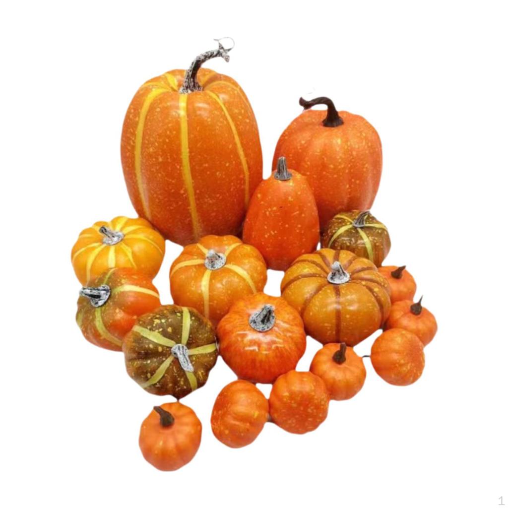 16x Artificial Pumpkins Simulation for Decorating Foam Decorative