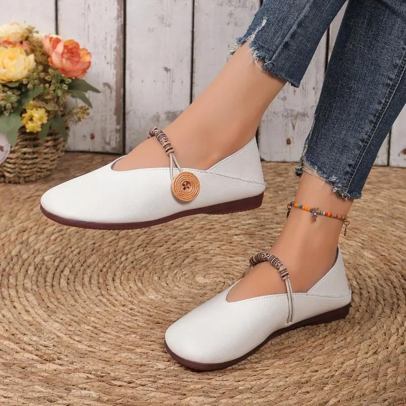 2024 Hot-selling Comfortable Solid Color Flat Shoes, Comfortable and Versatile Beach Casual Lightweight Round-toe Women's Shoes