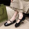 Single Shoes Female Mary Jane Shallow Mouth New Fairy French 2025 Spring Korean Version Square Head Wind Soft Sole Doudou Shoes