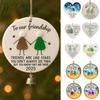 Friendship Sea Glass Christmas Ornament Round/Heart Shaped Friendship Keepsake for Best Friends Handmade Sea Glass Art Hanging Ornament