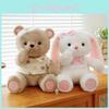 Plush Goodnight Adorable Bear And Sweetheart Rabbit Soft Toy Gift For Cuddling