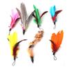 7 Pcs Pet Cat Teaser Dangler Toy Rod Stick Feather Replacement Head Cats Supplies