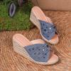 Fashion Summer New Fashion Women Slippers Comfortable Wedges Sandals Open Toe Non-Slip Rivet Cowboy Female Platform Shoes Plus Size 43