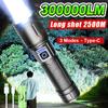 Super High Power LED Flashlight 300000LM Strong Light Torch Light 120W LED Rechargeable Lamp Long Range Flash Light Waterproof Lantern