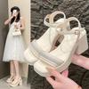 Internet Celebrities Popular High Heel Thick Heel with Sandals Women 2025 New Summer Sweet Women Not Tired Feet Women's Shoes