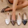 Fashion New Women's Shoes Fashion Pearl Soft Leather Comfortable Flats Pointed Solid Color Shallow Mouth Single Shoes Zapatos De Mujer