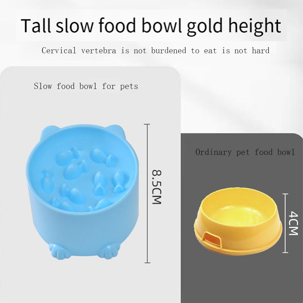 ABS Elevated Cat Slow Feeder Bowl Slow Eating Cat Puzzle Feeders Tilted Raised Anti Vomiting Cat Feeding Bowls For Home Pet