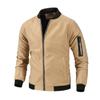 Men's Stand Up Collar Jacket Casual Spring and Autumn Thin Cardigan Zipper Jacket Flight Jacket