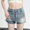 Denim Mini Skirt Women Summer High Waisted Slim A-line Skirt Shorts Female Streetwear Vintage Y2K Casual Simple Blue