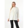 Women's Half Turtleneck Long Knitwear Sweater Cream
