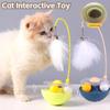 New Cat Tumbler Toys Cats Kitten Interactive Bite Resistant Turntable Funny Feathers Pet Cat Playing Toy with Catnip Indoor Cats Kitten Exercise