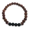[R2149] - Designer Bracelet 'Minéralia' Onyx - Cassia Wood - 8 Mm