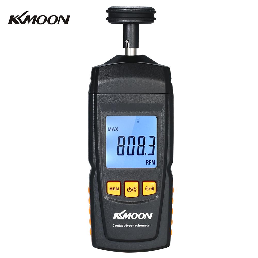 Kkmoon Digital Tachometer Handheld Contact Motor Tachometer LCD Speedometer Tach RPM  Teste