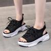 Fashion Shoes for Women 2024 Hot Sale Lace Up Women's Sandals Summer Open Toe Breathable Mesh Solid Platform Casual Comfortable Sandals