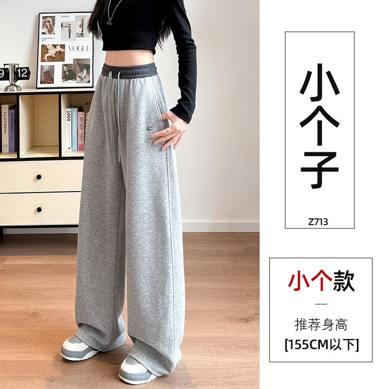 Casual Sweatpants Women's New Gray Autumn Small Casual and Thin Wide-leg Scimitar Sickle Pants