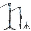 SIRUI Carbon Fiber Camera Monopod Professional Video Monopod with Fluid Video Tripod and Flip Lock for DSLR Cameras P-424FS Kit, 66-inch Heavy-Duty
