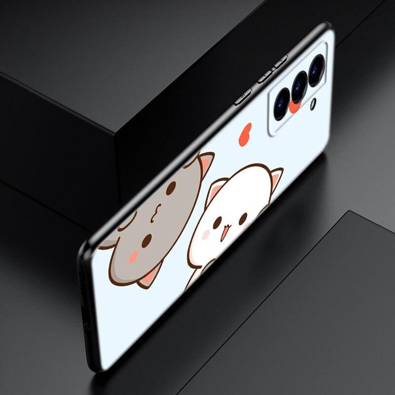 Funny Cartoon Cat Phone Case For Samsung Galaxy S22 Pro S21 S20 Ultra FE S10 Lite 5G S10E S9 S8 Plus Soft TPU Black Cover