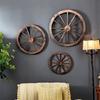 3pcs Boho Style Hanging Wooden Wagon Wheel Wall Art, Manufactured Wood Fairy Tale Themed Decor, Versatile Ornamental Pendants