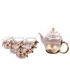 Creative Enamel Glass Household High Temperature Resistant Belt Handle Cold Kettle Crystal Glass Teapot Gift Box Set