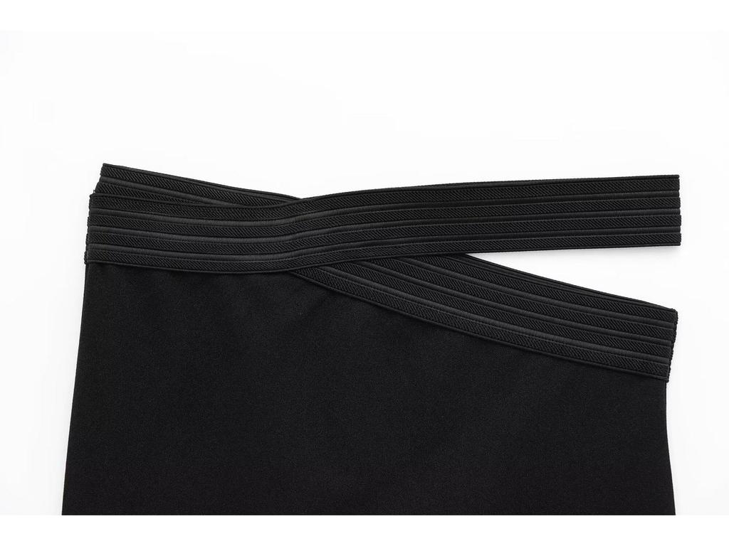 Spring 2025 European & American Style Women's Elastic Bandeau Top & Half Skirt Set