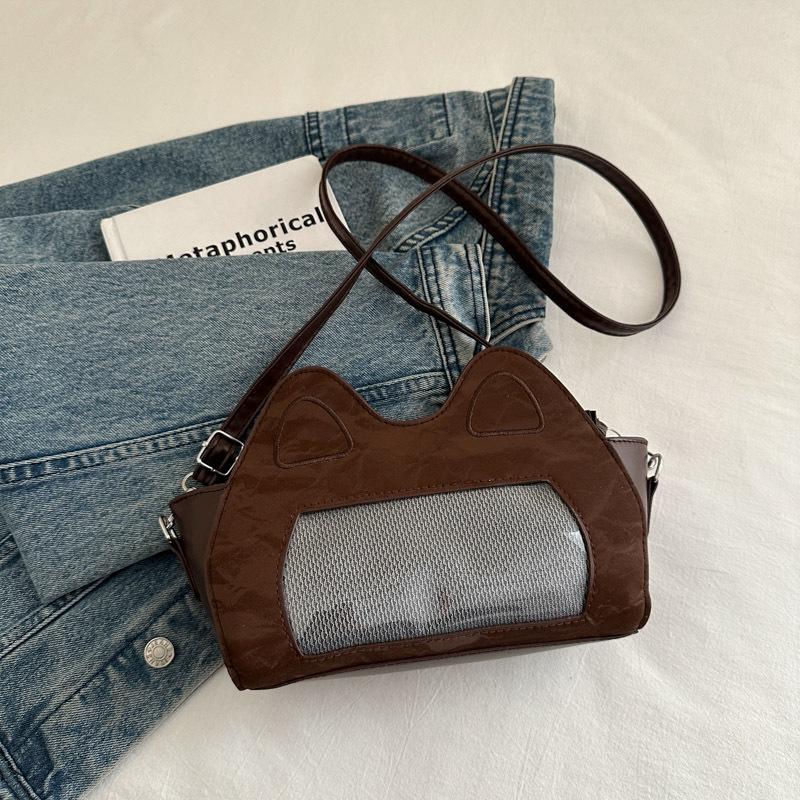 2025 New Cute Kitten Cylinder Bag Fashion Cartoon Animation Shoulder Bag Casual Messenger Bag