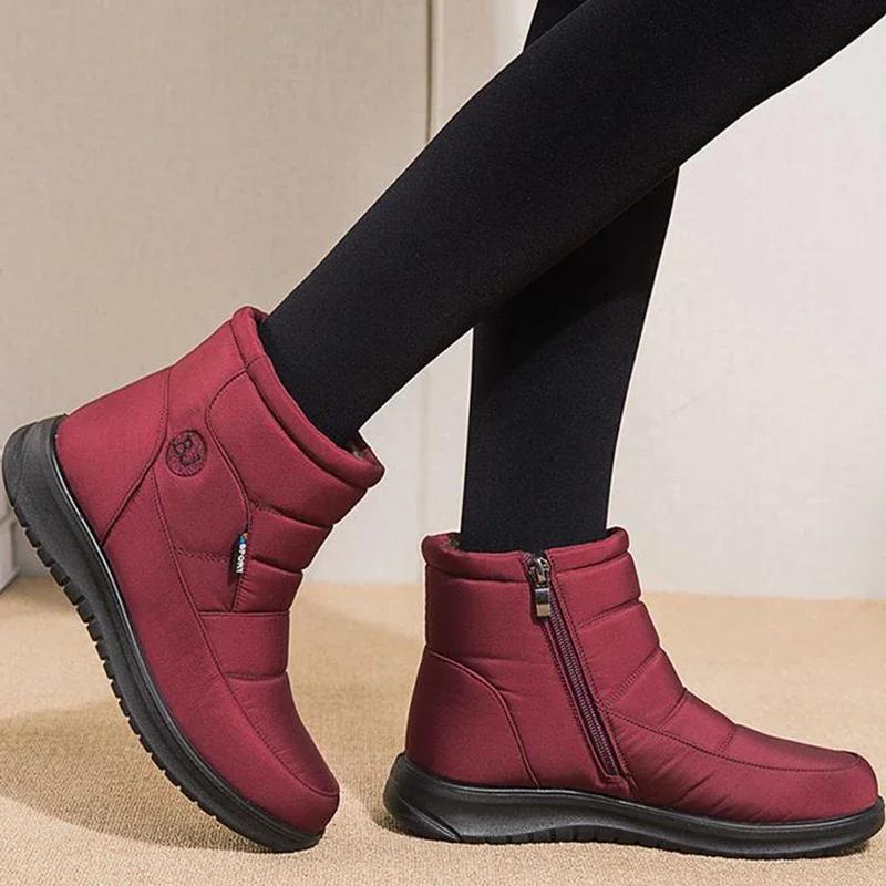 2024 Women Snow Boots Winter Waterproof Women Ankle Boots Fashion Comfortable Platform Warm Plush Winter Cotton Shoe Botas Mujer