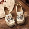 Retro Floral Flats Women Shoes Embroider Round Toe Handmade Casual Concise Ladies Shoes
