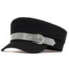 New Big Buckle Style Beret Cap Korean Version with Diamond Hip Hop Caps Autumn and Winter Models Trend Hats Ladies Wild Hat