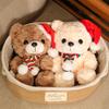 Couple Bear Doll Wearing Hat Cuddling Teddy Bear Pair of Plush Toys Christmas Birthday Gift for Boys and Girls