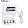 PALO 4 слота, быстрое зарядное устройство, ЖК-дисплей, умное интеллектуальное USB-зарядное устройство для Ni-CD Ni-MH аккумуляторов AA/AAA