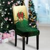 Yousheng Christmas Chair Cover Dustproof Cartoon Santa Snowman Print Stretchable Fabric Anti-slip New Year Party Decoration Chair Protective Sleeves