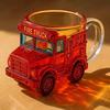 School Bus Shaped Glass Mug 10oz Novelty Drinking Cup for Kids Collectors Fun Vehicle-Themed Beverage Container