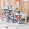 New 1PC Desk Organizer Drawer with Sticker Cute Plastic Clear Organizing Boxes Stationery Storage Box Container