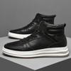 Luxury Men Sneakers Comfy Men Lace-up Solid Ankle Boots Man High Top Shoes Genuine Leather Casual Boots Minimalist Shoes for Men