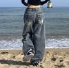 Women Jeans High Waisted Streetwear Wide Leg Jean Female Trousers Hip Hop Baggy Denim Pants