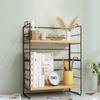 Desktop Bookshelf Organizer Multi-Layer Storage Rack Wooden Flower Shelf Kitchen Organizer Save Space Bedroom Makeup Stand Rack