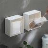 Home Bathroom Dustproof Wall Flip Lid Organizer No Punch Floss Swab Makeup Storage Box