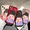 Cartoon Cute Girl Pattern Soft Silicone Phone Casing Full Cover Camera Shockproof Protection Rubber Case for Samsung
