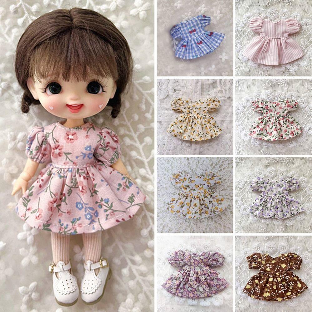 Handmade Printed Dresses Lotus Leaf Sleeve White Cardigan for 1/11 OB11 Dolls/for 1/12 BJD