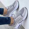 Large Size New Casual Sports Shoes Women's Flying Woven Slope Heel Round Head Lace-up Mesh Breathable Women's Shoes