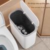 Compact Bathroom Corner Trash Can with Press-Down Lid
