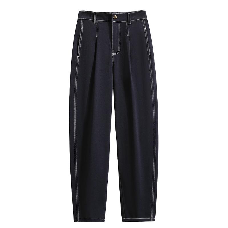 MODIQUE Women's Winter Large Size Knitted Jeans New Loose Classic Casual High Waist Black Trousers Basic Versatile Straight Jeans